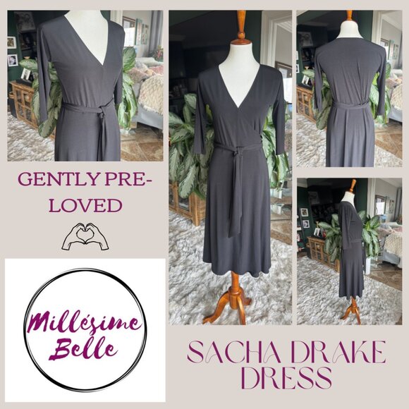 Sasha Drake Black Wrap Dress - Picture 3 of 7